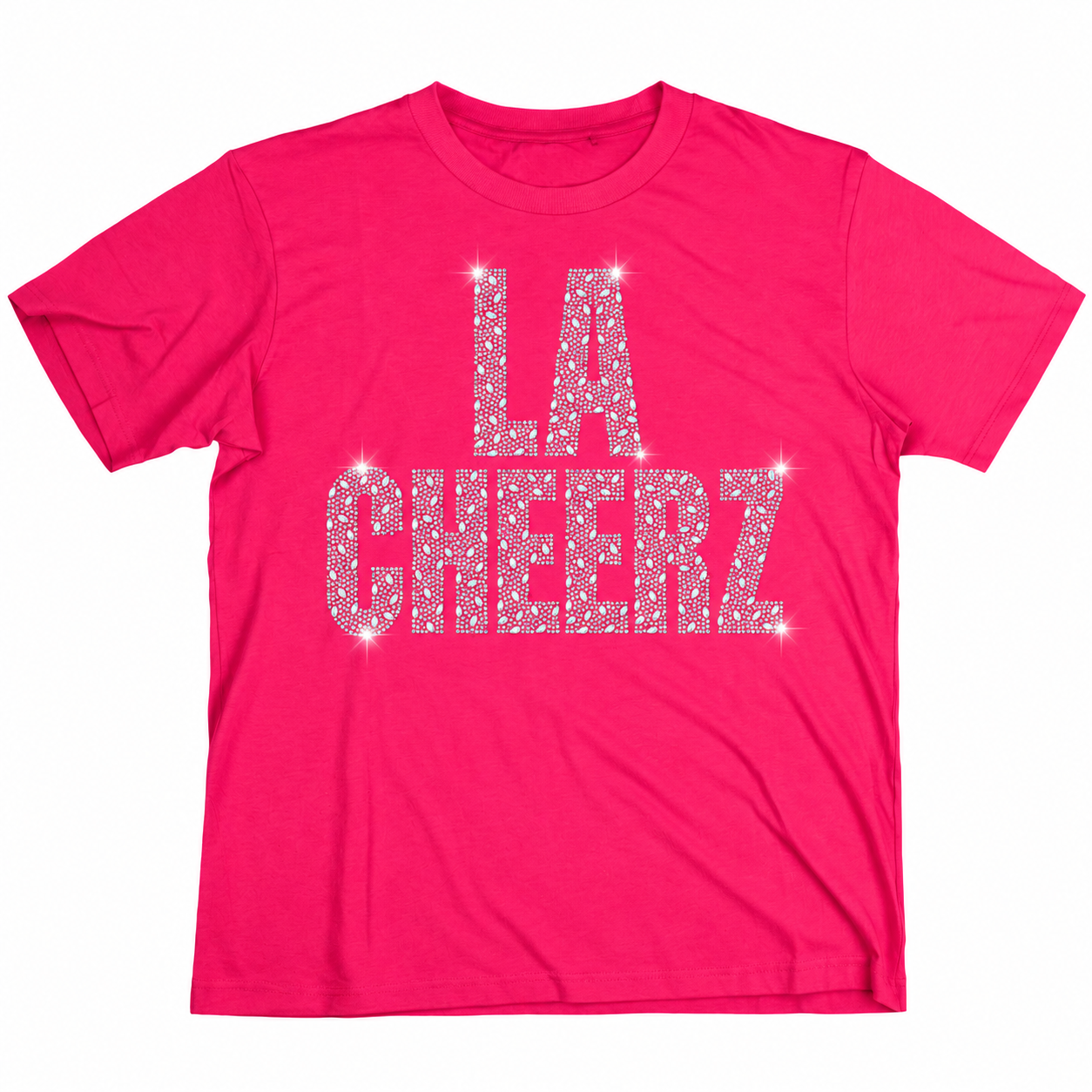 Bright Pink - Mixed-Shape Rhinestone Tee