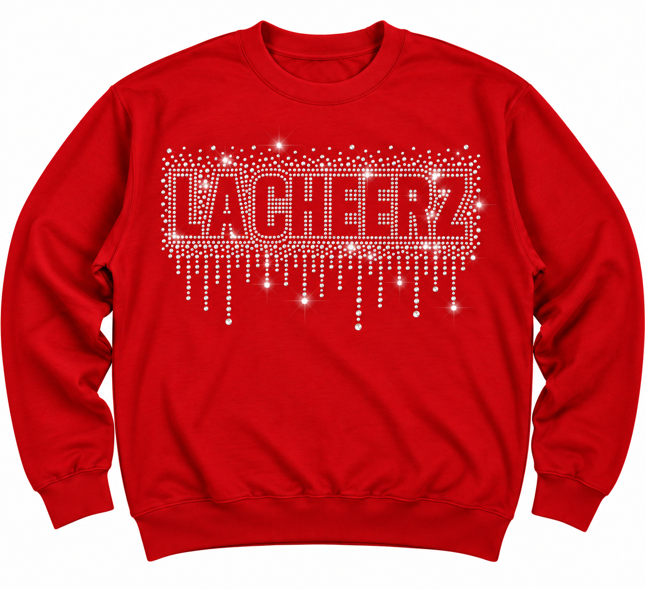Red Drip Rhinestone Crewneck