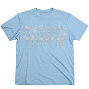 Light Blue Drip Rhinestone Tee
