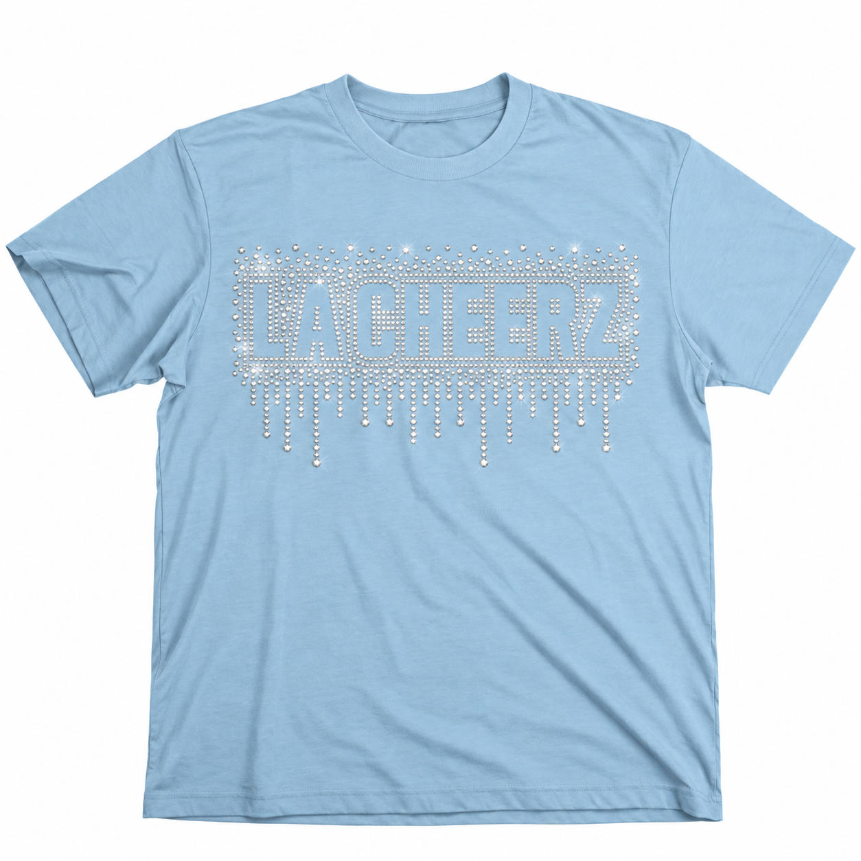 Light Blue Drip Rhinestone Tee