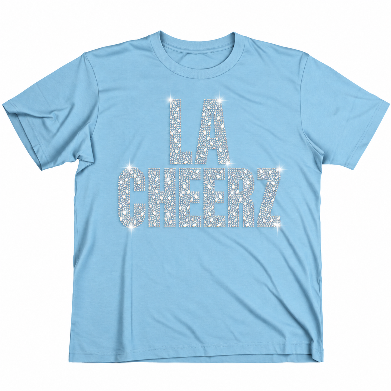 Light Blue Mixed-Shape Rhinestone Tee