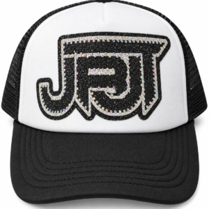 Jet Black - Rhinestone Applique Trucker Hat