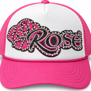 Rose - Rhinestone Applique Trucker Hat