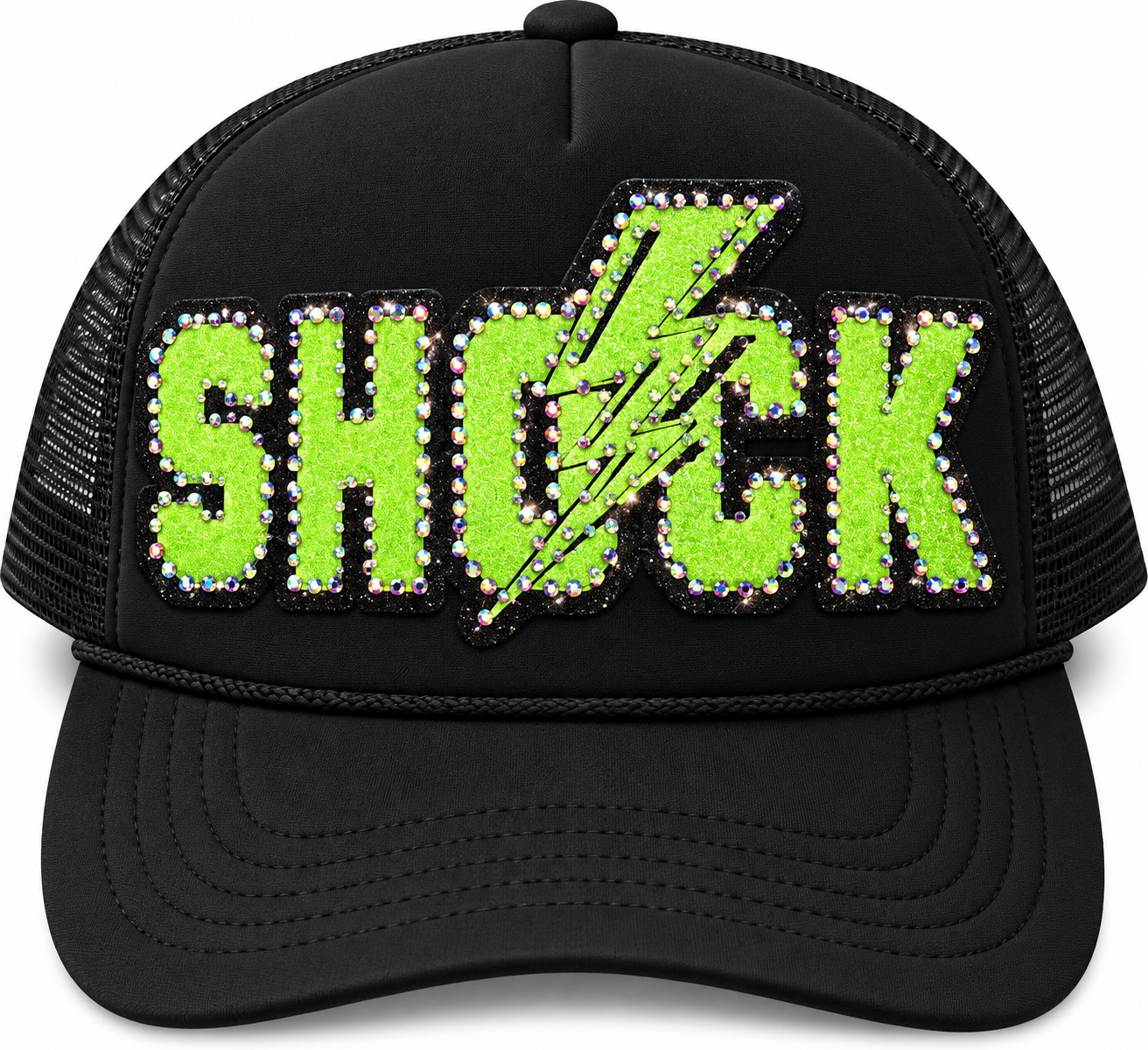 Shock - Rhinestone Applique Trucker Hat