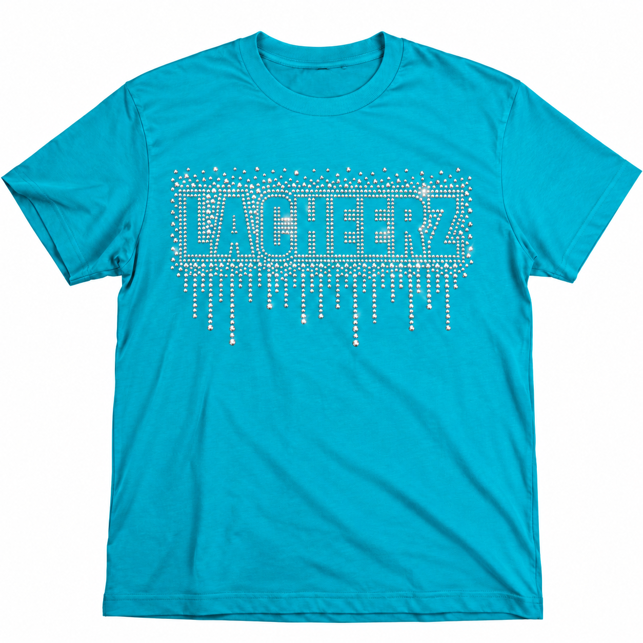 Turquoise Drip Rhinestone Tee